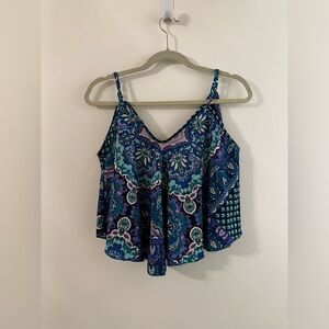 Fashion Fuse Paisley Patchwork Satin Tank